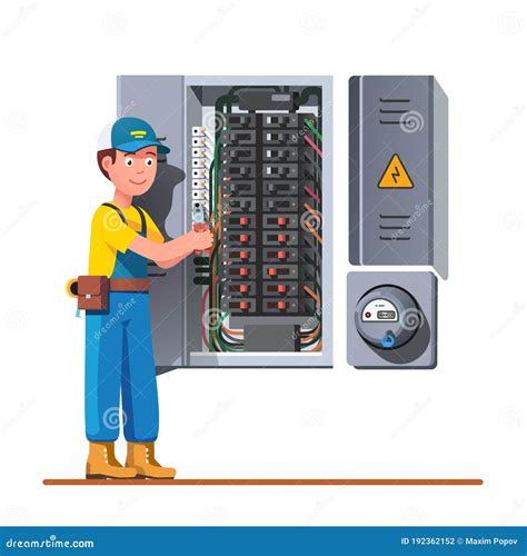 circuit breaker box with electricity bolt cartoon|Electric Cartoon: Over 197,881 Royalty.